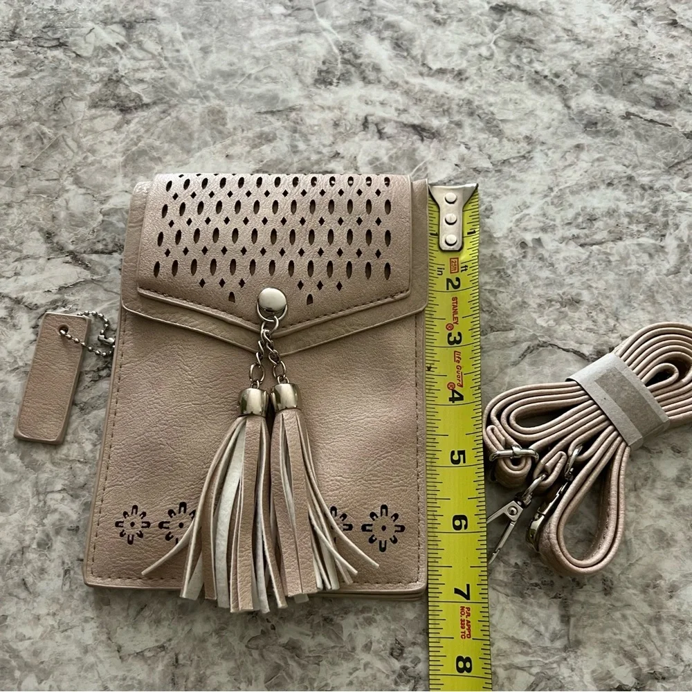 Tan leather purse NEW SMALL shoulder bag - Picture 4 of 6